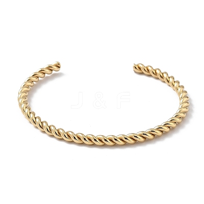 Ion Plating(IP) 304 Stainless Steel Cuff Bangles for Women BJEW-Z078-07G-1