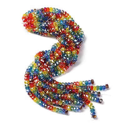Electroplate & Gradient Color Glass Beads Strands X-LAMP-M023-01-1