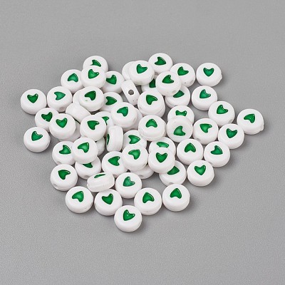 Acrylic Enamel Beads OACR-WH0003-04B-1