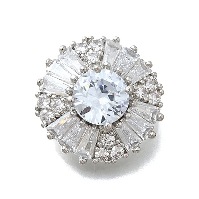 Brass Micro Pave Cubic Zirconia Pendants KK-D295-15P-1
