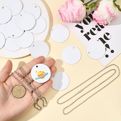 45Pcs Blank Double-sided Heat Transfer Aluminium Pendants DIY-SP0006-29A-1