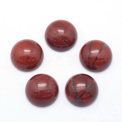 Natural Red Jasper Cabochons G-P393-R44-6MM-1