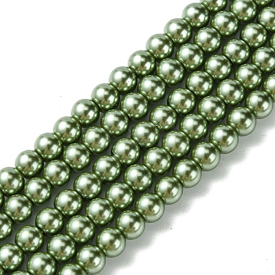 Eco-Friendly Dyed Glass Pearl Bead Strands HY-A008-6mm-RB025-1