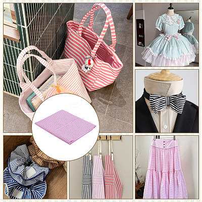 Stripe Cotton Fabric DIY-WH0671-390B-1