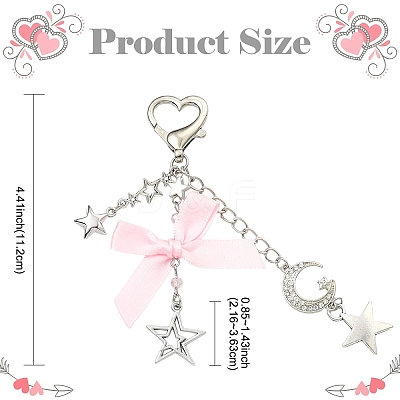 Alloy Rhinestone & Glass & CCB Plastic & Polyester Pendant Decorations HJEW-YW00504-1