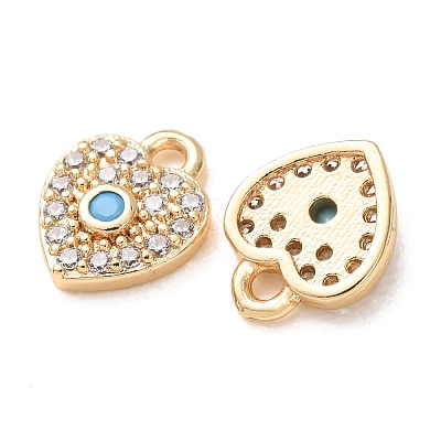 Brass Micro Pave Cubic Zirconia Charms CU-K002-01D-01-1