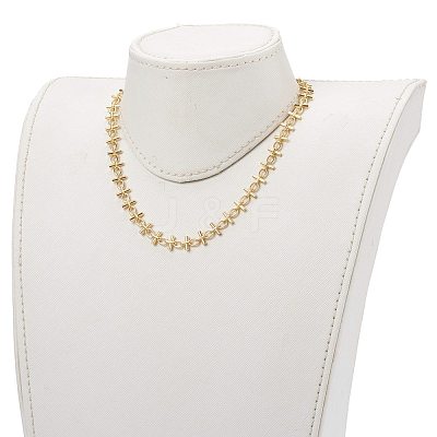 Brass Bar Link Chain Necklaces NJEW-JN03355-1