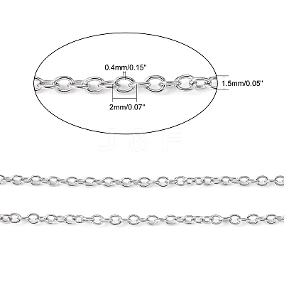 Tarnish Resistant 304 Stainless Steel Cable Chains CHS-R003-0.4mm-1