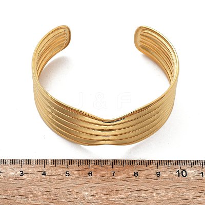304 Stainless Steel Cuff Bangles BJEW-B108-13G-1