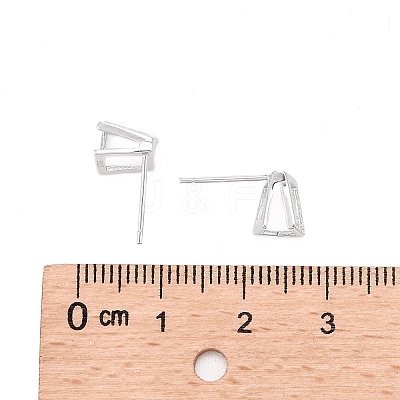 Rhodium Plated 925 Sterling Silver Stud Earring Findings X-STER-F048-28P-1
