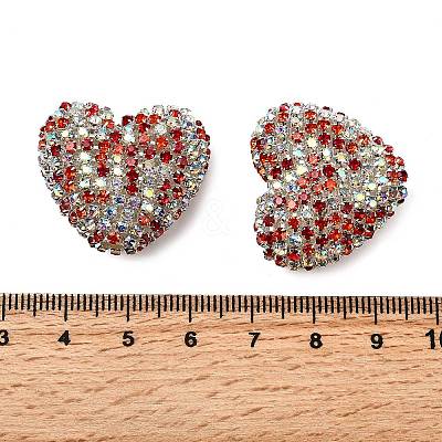 Sparkling Acrylic Heart Beads with Rhinestone Embellishment LS-OACR-NH0001-02B-01-1