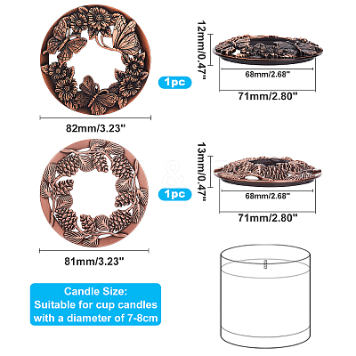 Zinc Alloy Candle Lids PALLOY-PH0013-63R-NF-1
