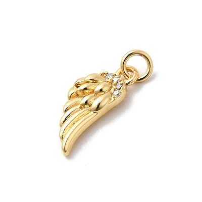 Brass Micro Pave Cubic Zirconia Pendants KK-Z135-07G-1