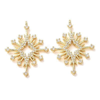 Brass Micro Pave Clear Cubic Zirconia Pendants CU-CBA2907-04A-G-1