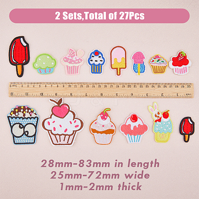 2 Sets 2 Style Polyester Embroidery Clothing Patches DIY-HY0001-14-1