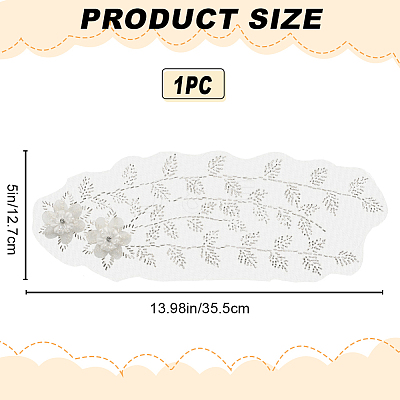 3D Flower Pattern Rayon & Polyester Sew on Appliques DIY-WH0308-361-1