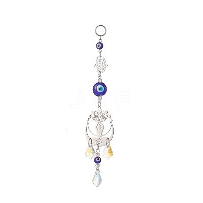 Evil Eye Lampwork Window Hanging Suncatchers HJEW-JM00936-1