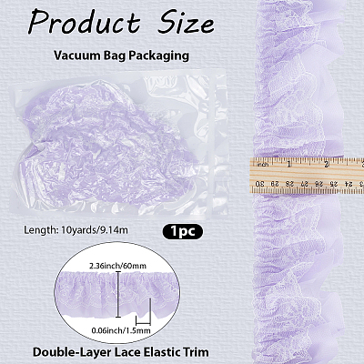 10 Yards Polyester Lace Ribbon OCOR-GF0006-25D-1