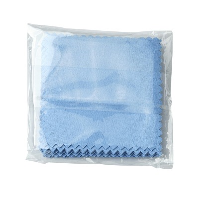 15Pcs Faux Suede Fabric Square Silver Polishing Cloth AJEW-FS0001-44-1