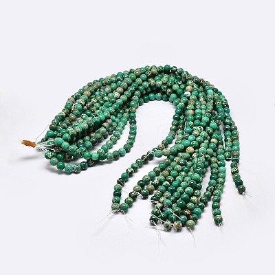 Natural Imperial Jasper Beads Strands G-I122-6mm-05-1