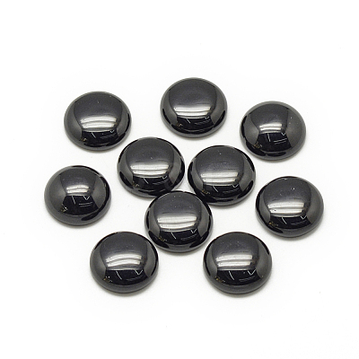 Synthetic Black Stone Cabochons G-R416-8mm-46-1-1