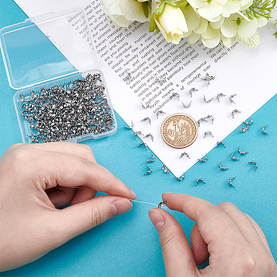 250Pcs 304 Stainless Steel Bead Tips STAS-UN0063-54-1