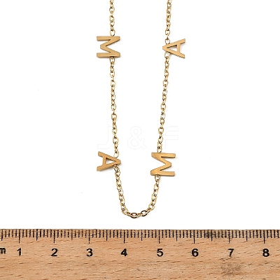 Mother's Day 304 Stainless Steel Letter MAMA Pendant Necklaces for Women NJEW-Z117-01G-1