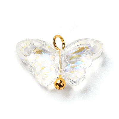 Electroplate Transparent Glass Pendants PALLOY-JF00903-1