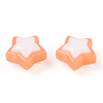 Two Tone Opaque Acrylic Beads SACR-I005-04A-04-1
