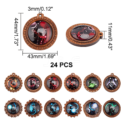 Glass Pendants WOOD-NB0001-63A-1