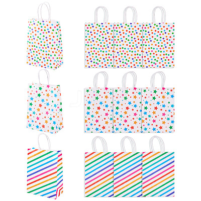12Pcs 3 Styles Rectangle Paper Gift Bags ABAG-TA0001-84-1