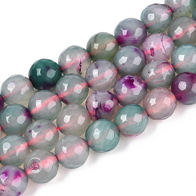 Natural Agate(Dyed & Heated) Beads Strands G-T139-8mm-88C-1