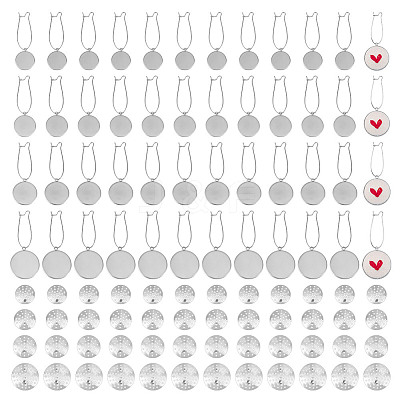 48Pcs 4 Styles 304 Stainless Steel Hoop Earring EJEW-DR00001-1