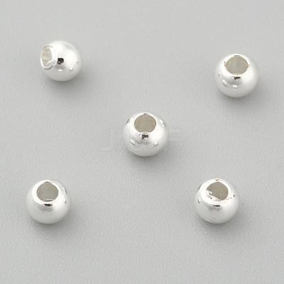 PVD Vacuum Plating Brass Round Spacer Beads X-KK-I601-3mm-S-RS-1