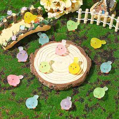 20Pcs 10 Styles Luminous Bird Miniature Ornaments DJEW-CJZ0001-006-1