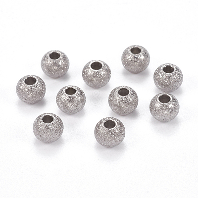 Tarnish Resistant 304 Stainless Steel Textured Beads STAS-I081-6mm-04P-1