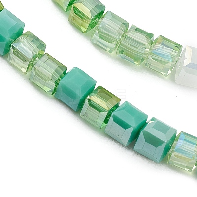 Gradient Color Electroplate Glass Bead Strands X1-GLAA-E042-05B-1