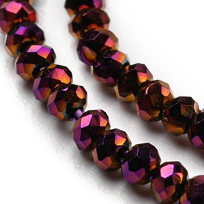 Electroplate Glass Beads Strands EGLA-F149-FP-11-1