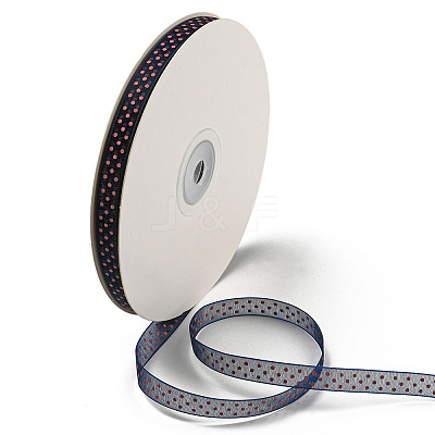 100 Yards Polka Dot Print Nylon Ribbons OCOR-G014-01B-1