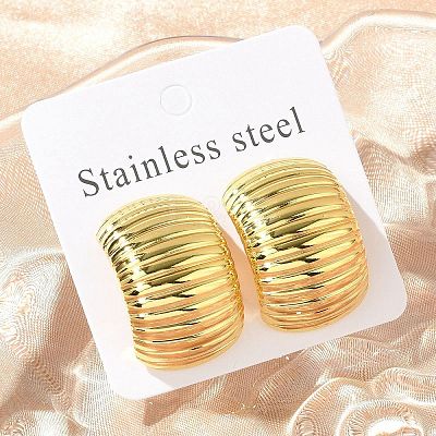 304 Stainless Steel Stud Earrings for Women EJEW-A125-59G-1