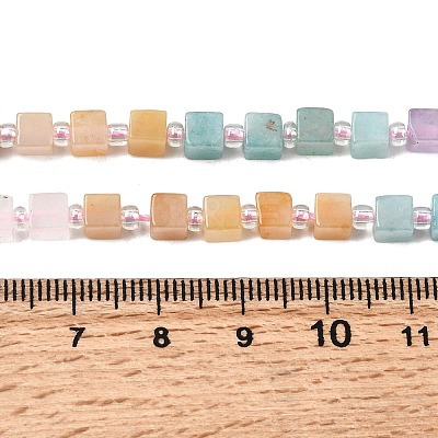 Natural Rose Quartz & Red Aventurine & Amethyst & Yellow Aventurine & Dyed White Jade Beads Strands G-H333-03B-1