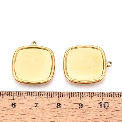 304 Stainless Steel Pendant Cabochon Settings STAS-T067-14G-1