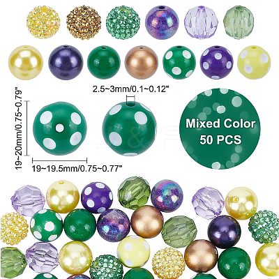 Mixed Style Acrylic Beads MACR-PH0001-60-1
