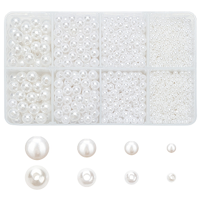 1290Pcs 4 Style Imitation Pearl Acrylic Beads OACR-AR0001-02-1