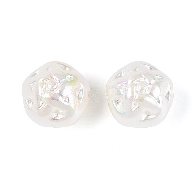 UV Plating Opaque Acrylic Beads SACR-T020-04-1