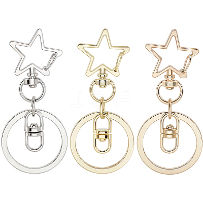 18Pcs 3 Style Alloy Keychain Clasps KEYC-SP0001-49C-1