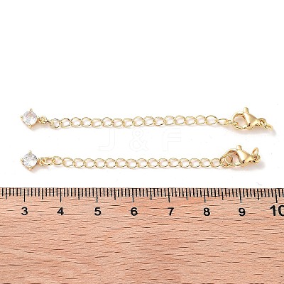 Brass with Cubic Zirconia Chain Extender LS-KK-B102-43G-1