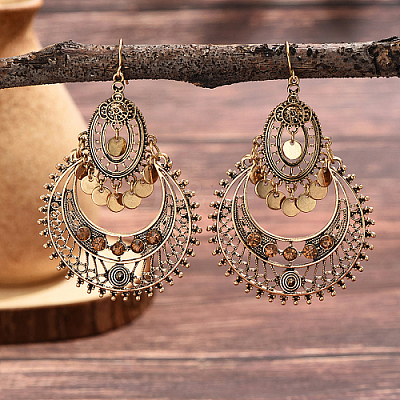 Zinc Alloy Teardrop Chandelier Earrings XH1872-1