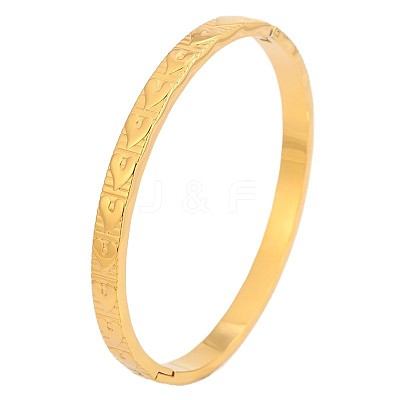 304 Stainless Steel Embossed Heart Hinged Cuff Bangles for Women WG2D3B0-01-1