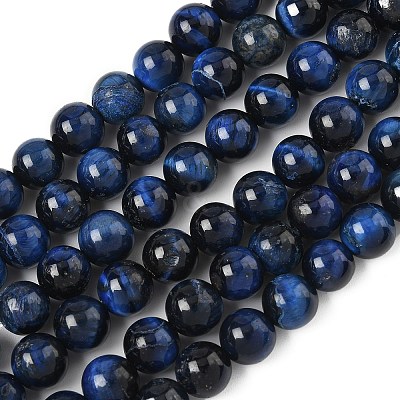 Grade B Natural Tiger Eye Beads Strands X-G-F591-18-8mm-01-1
